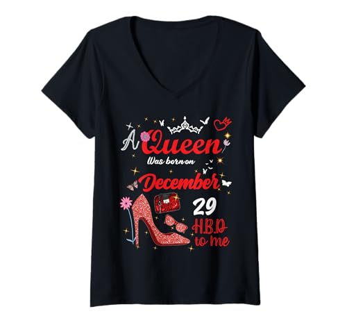 Damen 29. Dezember Geburtstag Diese Königin wurde am 29. Dezember geboren T-Shirt mit V-Ausschnitt Damen 29. Dezember Geburtstag Diese Königin wurde am 29. Dezember geboren T-Shirt mit V-Ausschnitt von This Queen Was Born on December 29 December