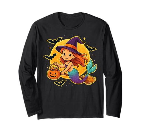 Süßes Meerjungfrau Hexe Kürbis Halloween Kostüm Jungen Mädchen Langarmshirt Süßes Meerjungfrau Hexe Kürbis Halloween Kostüm Jungen Mädchen Langarmshirt von This is how I Halloween Keep Halloween Simple