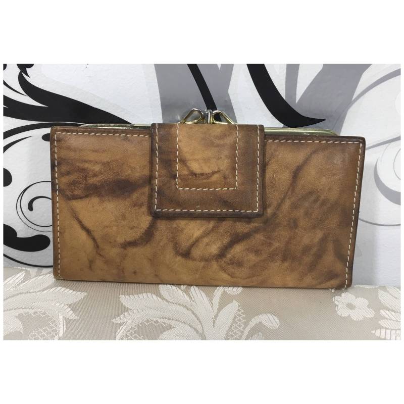 Vintage Ledergeldbörse, Folding Brieftasche, Scheckheft Geldbörse, Damenbörse Leder Braun von ThisAndThatToGo