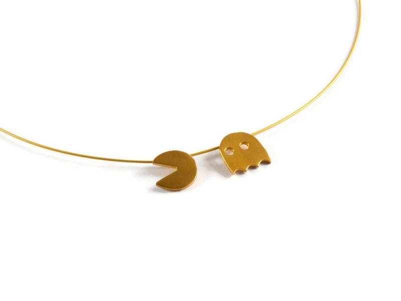 Fang Mich, Wenn Du Kannst Sterling Silber Gelbgold Pacman Casual Anhänger Retro Liebhaber Arcade Spiel Fans Wunderliche Freunde Geschenkidee von ThisAndThatWorkshop