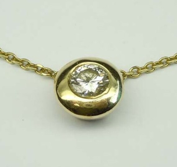 14Kt Gold 1, 01 Ct Diamant Solitär Anhänger Halskette K Si1 von ThisArtGallery