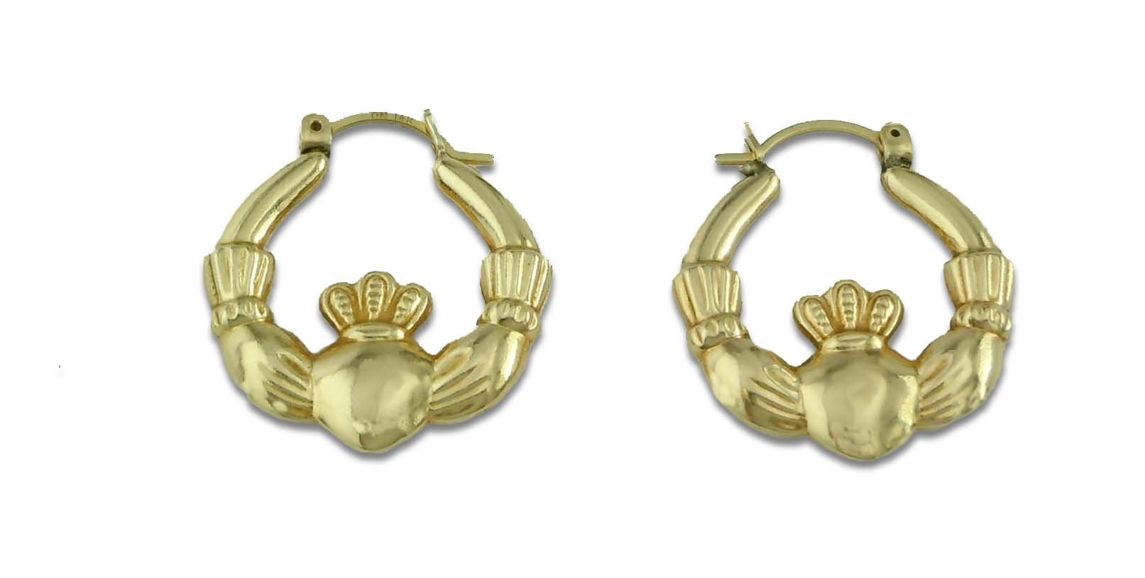 14Kt Gold Claddagh Claddaugh Cladagh Huggie Ohrringe von ThisArtGallery