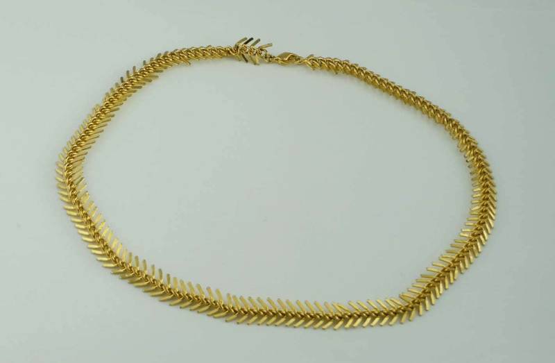 18 Zoll Gold Ton Fisch Knochen Hummer Verschluss Halskette Fischgrät von ThisArtGallery