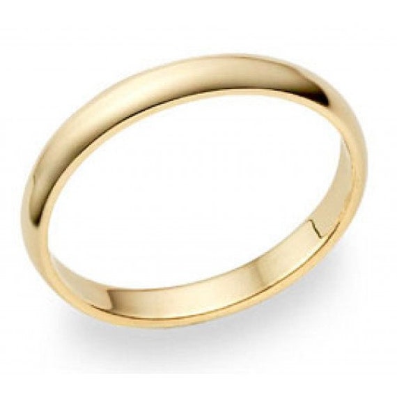 Damen 14K Gelbgold 3mm Dome Top Comfort Fit Benchmark Hochzeit Band Ring Größe 6, 5 von ThisArtGallery