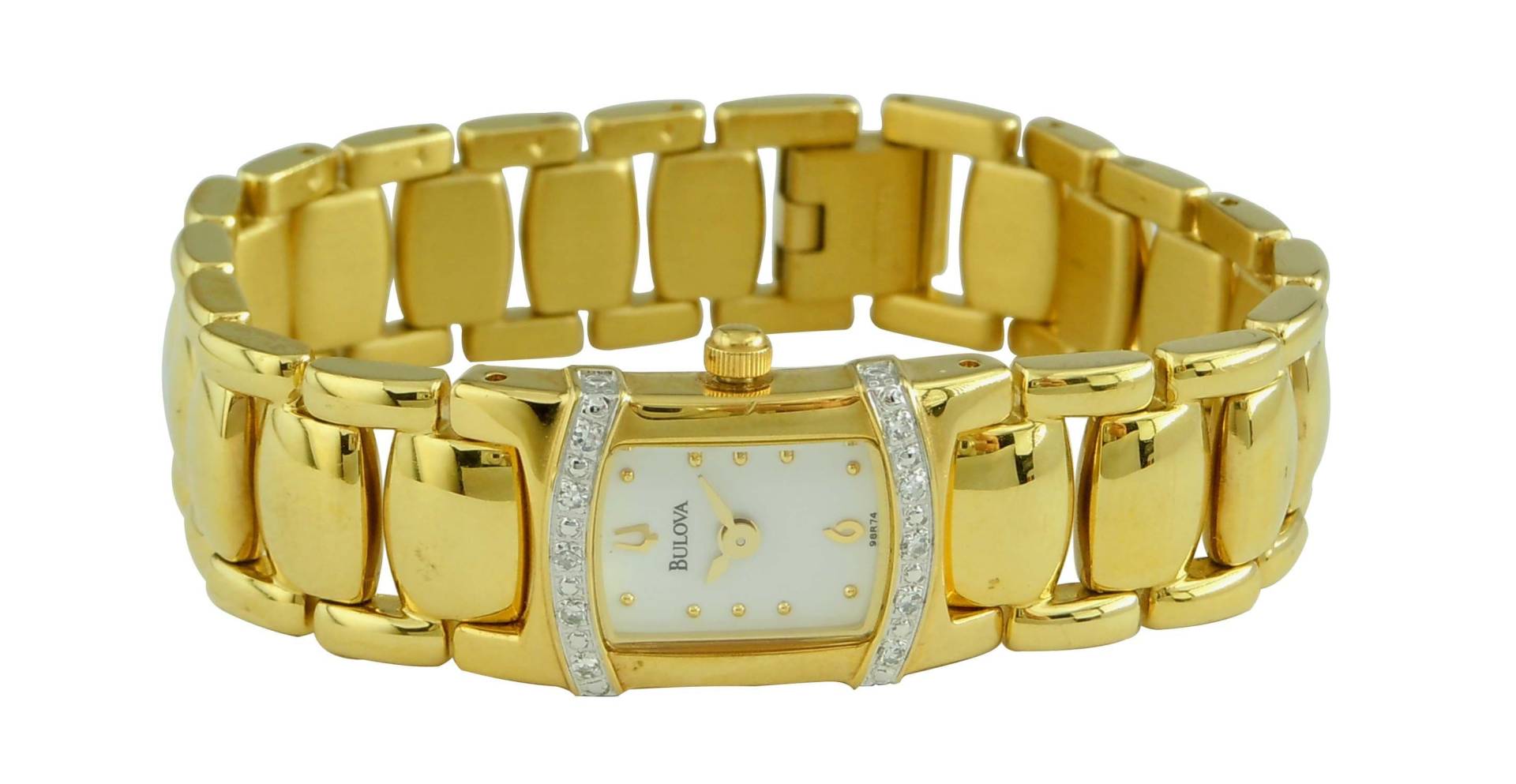 Gold-Ton Diamant Bulova Aussage Damenuhr von ThisArtGallery