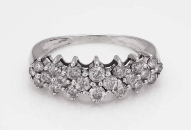 Nachlass 1.02Ct Diamant 14K Weißgold Cluster Ring Größe 5, 5 Box R158 von ThisArtGallery