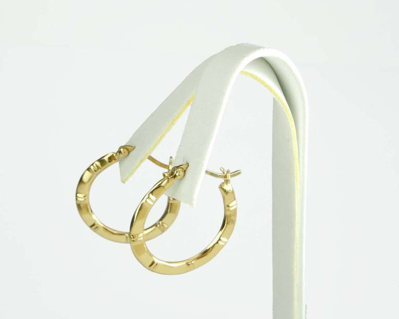 Paar Von Vermeil Sterlingsilber Stilisierten Hoop Ohrringe Markiert 925 von ThisArtGallery