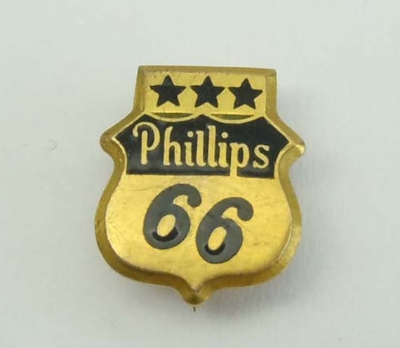 Phillips 66 Oil Company Hat Pin 10K Gold Emaille Brosche 3 Stern 30 Jahre Jubiläum Service Award Route Schild von ThisArtGallery