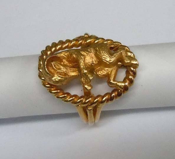Seltene Traffari Etwas Wild 3D Aufladen Ram Ring Widder Horoskop Passt Größe 4, 5 Bis 7 Finger Gold Vergoldet Ton von ThisArtGallery