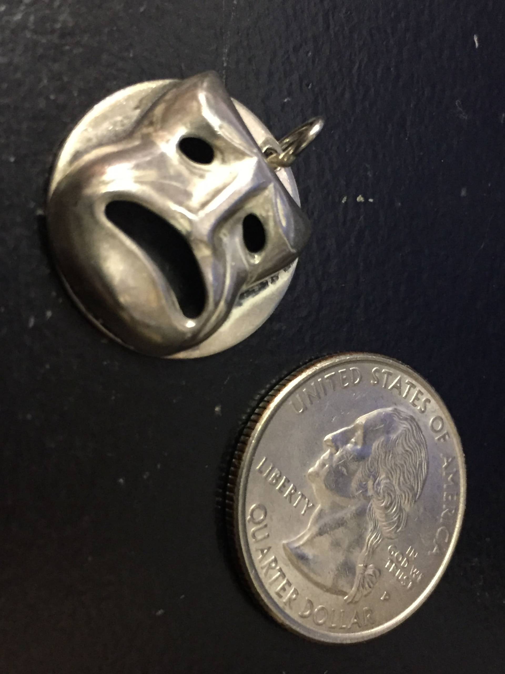 Vintage Sterling Silber Tragödie Theater Maske Charme von ThisArtGallery