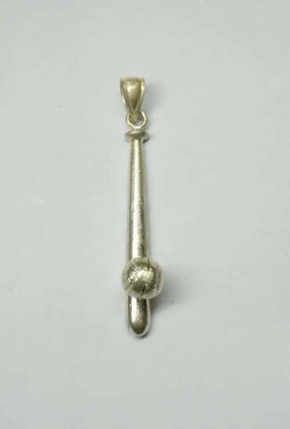 sterling Silber Bewegliche 3D Baseball Und Fledermaus Charme Anhänger Beweglichen Ball von ThisArtGallery