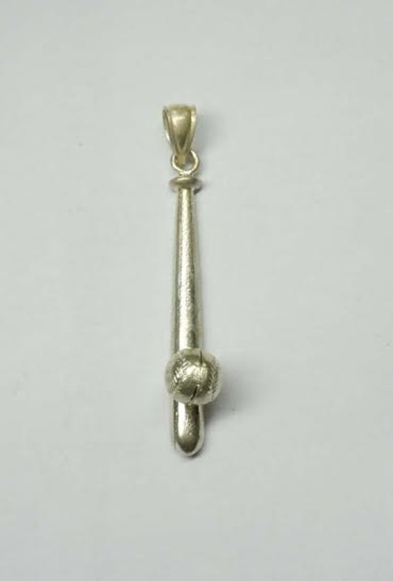 sterling Silber Bewegliche 3D Baseball Und Fledermaus Charme Anhänger Beweglichen Ball von ThisArtGallery