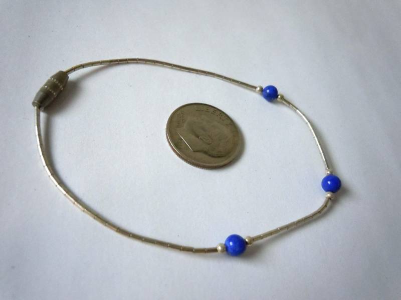 sterling Silber Lapis Lazuli Armband 7 In von ThisArtGallery