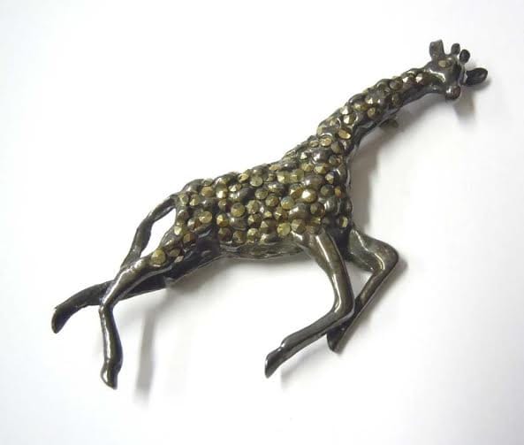 sterling Silber Marcasite Galoppierende Giraffe Brosche Laufen von ThisArtGallery