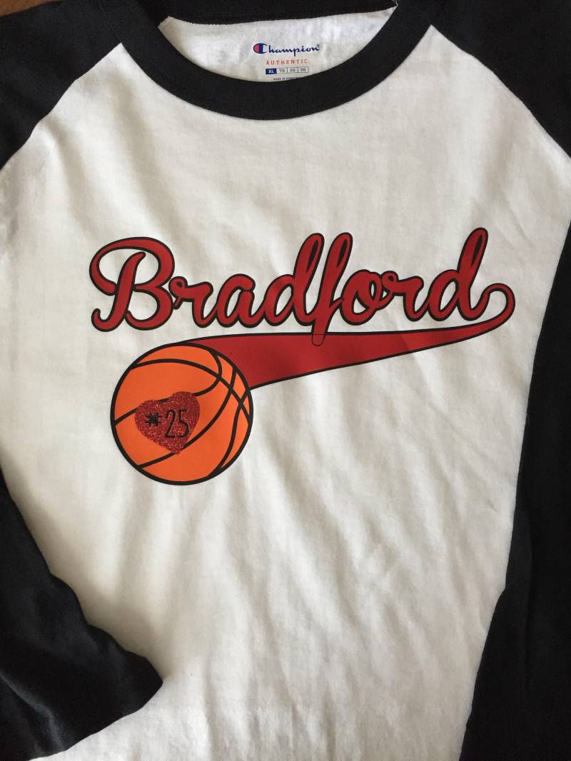 Glitzer Basketball 3/4 Raglan Ärmel Shirt Personalisiert Teamname Nummer von ThisCraftyChica