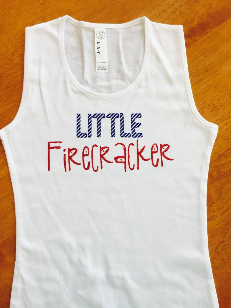 Kleiner Feuerknacker Mädchen Tank Top Oder Tshirt Glitzer 4. Juli Unabhängigkeitstag von ThisCraftyChica
