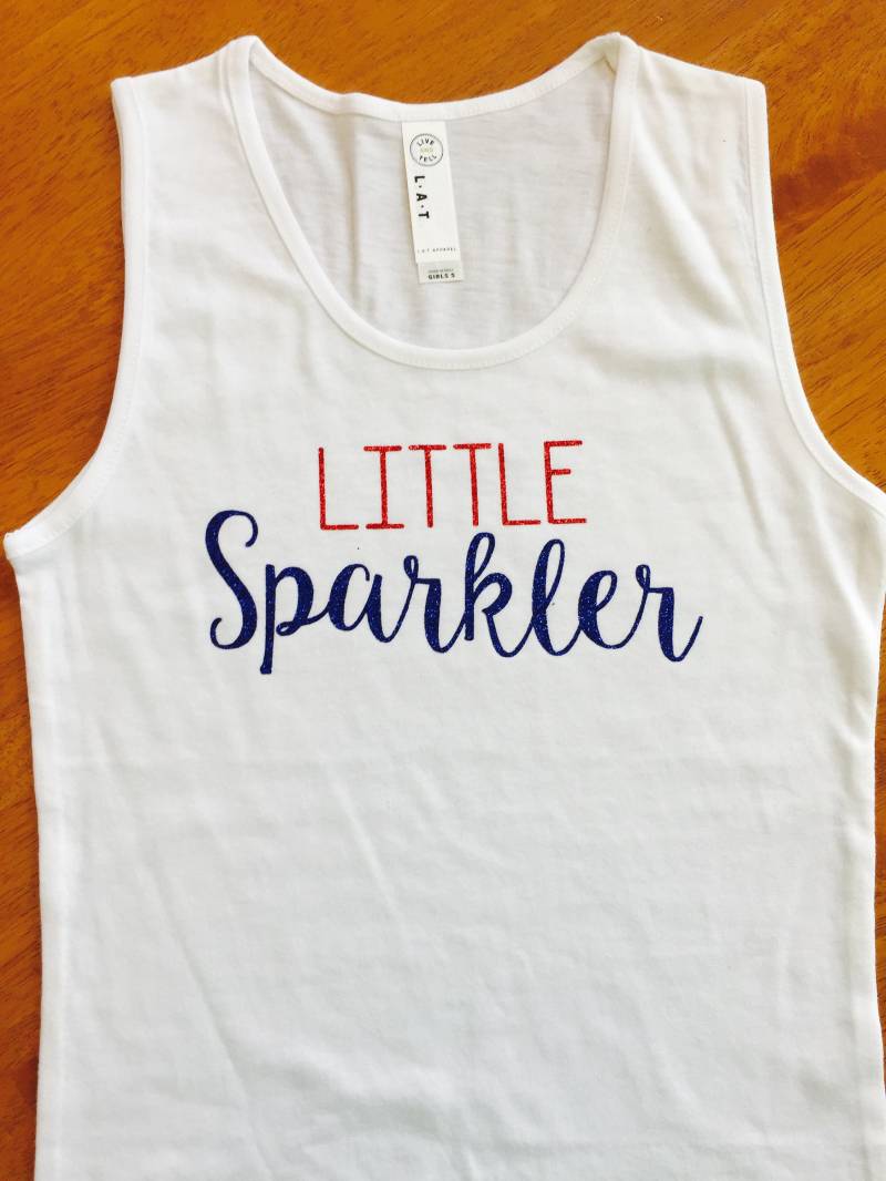 Kleiner Feuerknacker Mädchen Tank Top Oder Tshirt Glitzer 4. Juli Unabhängigkeitstag von ThisCraftyChica