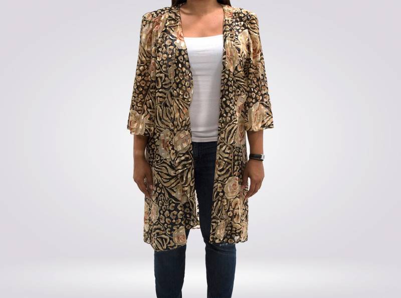 Vintage Animal Print Rose Jacke Oder Robe Vintage Animal Print Rose Jacke Oder Robe von ThisDayThatDayShop