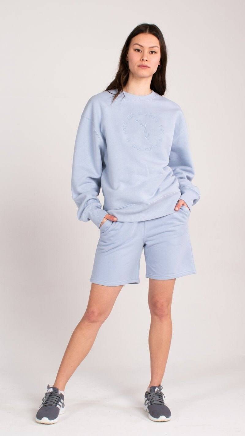 Bio Oversized Sweatshirt Mit Besticktem Blatt-Logo Blau Bio Oversized Sweatshirt Mit Besticktem Blatt-Logo Blau von ThisIsAnyo
