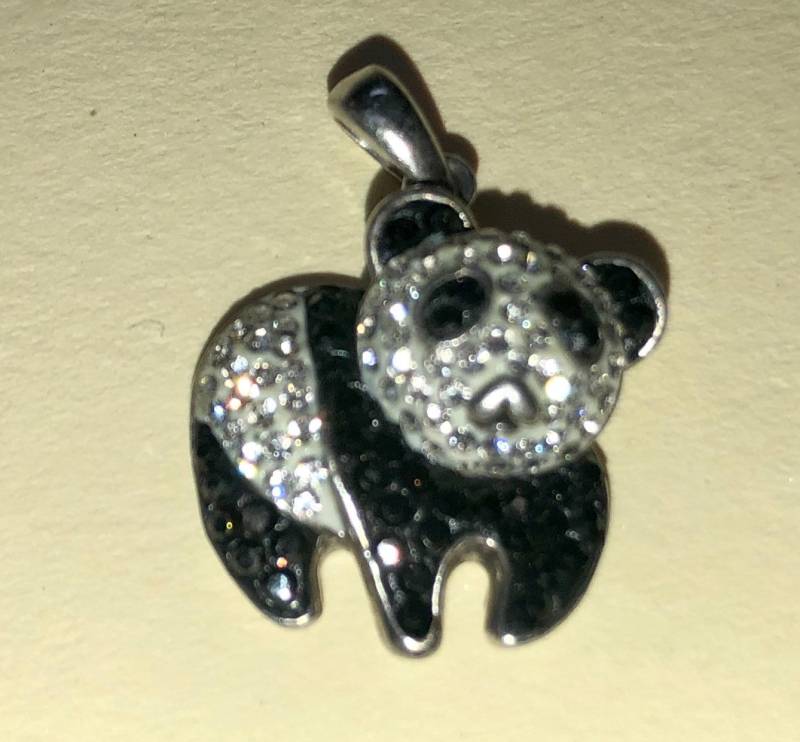 Sterling Silber Glänzend-Panda-Bär Schwarz Klaren Weißen Strass-Panda-Bär-Charm-Anhänger, Panda-Bär Kristall Anhänger Charm 925 Sterling Silber Glänzend-Panda-Bär Schwarz Klaren Weißen Strass-Panda-Bär-Charm-Anhänger, Panda-Bär Kristall Anhänger Charm 925 von ThisandThat865