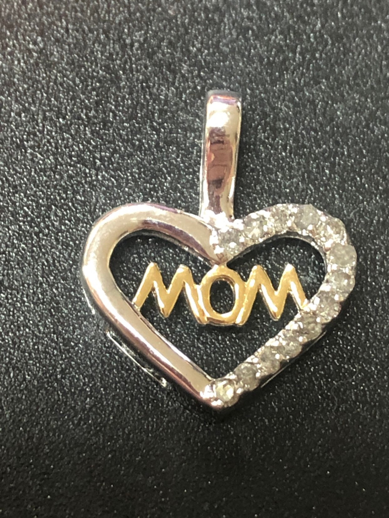 sterling Silber Vermeil Zwei Tone Mom Herz-Pendant Mit 13 Kleinen, Runden Genuine Diamonds Pendant Charm 925 sterling Silber Vermeil Zwei Tone Mom Herz-Pendant Mit 13 Kleinen, Runden Genuine Diamonds Pendant Charm 925 von ThisandThat865