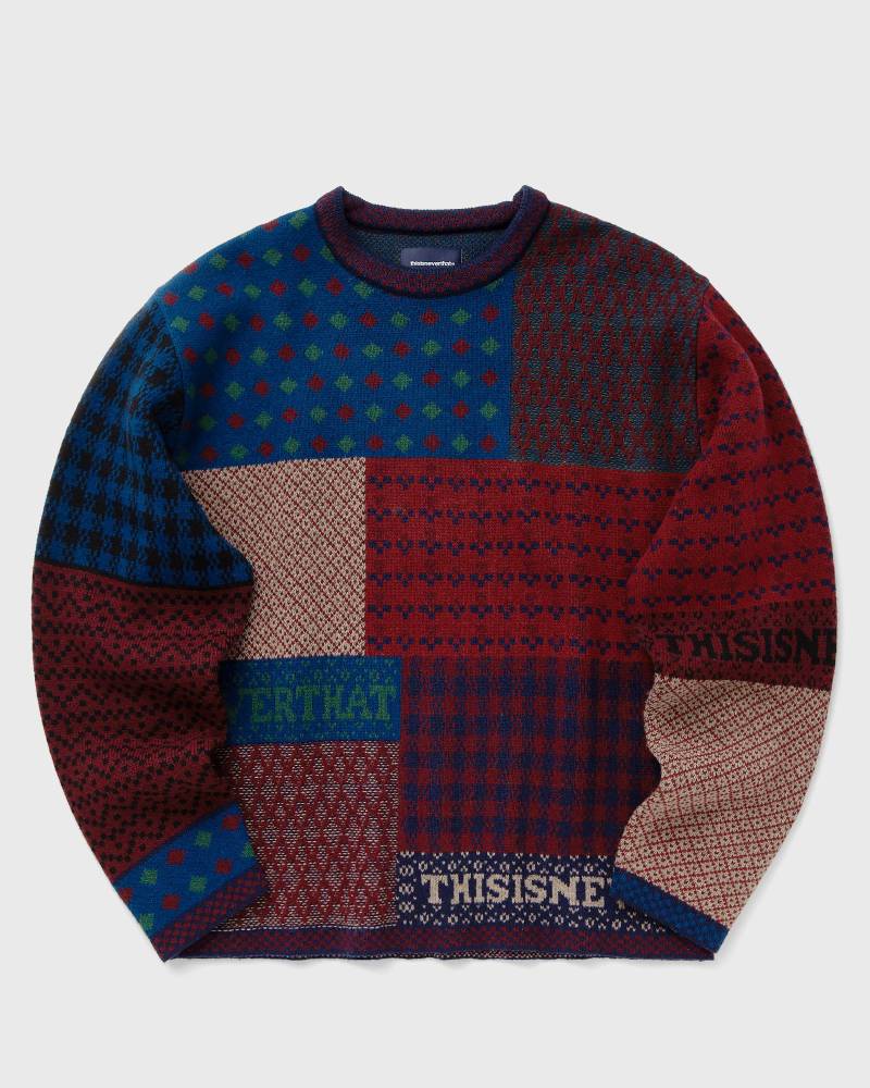 Thisisneverthat BLOCK KNIT L/S TOP men Pullovers multi in Größe:L von Thisisneverthat