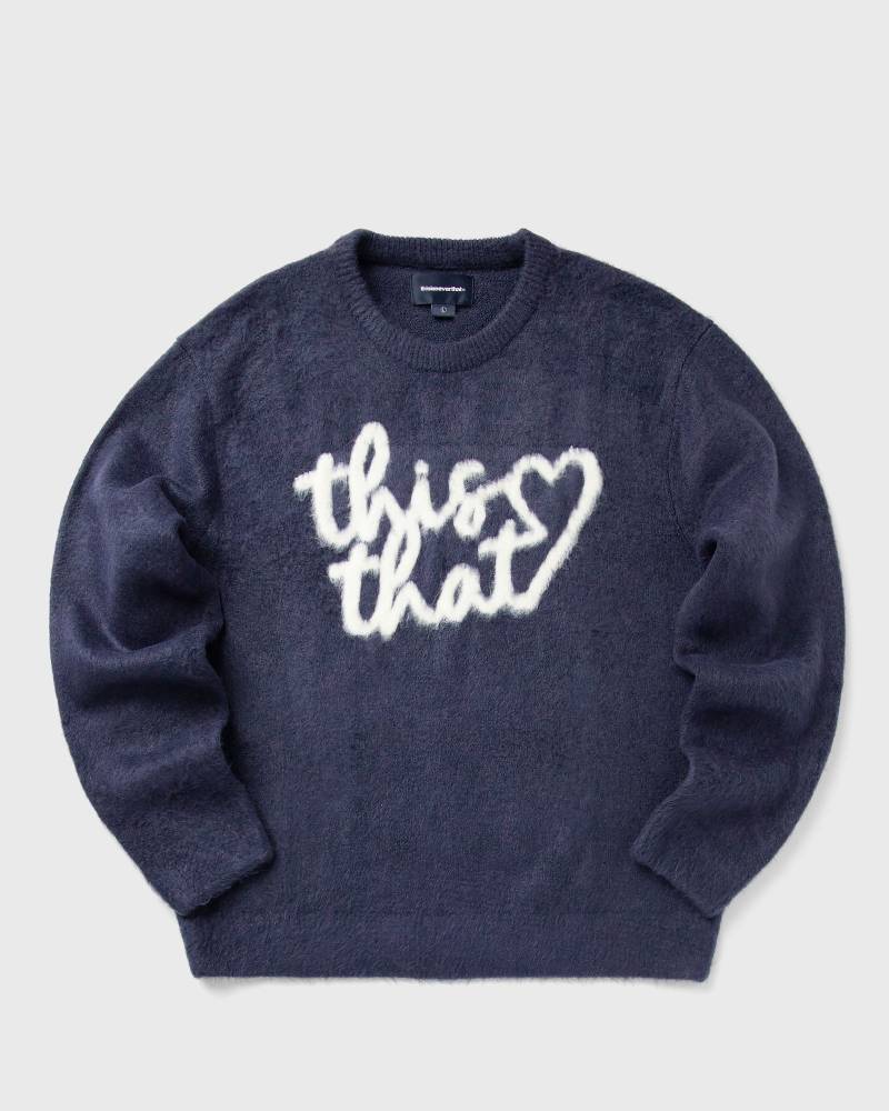 Thisisneverthat HEART LOGO KNIT SWEATER men Pullovers purple in Größe:M von Thisisneverthat