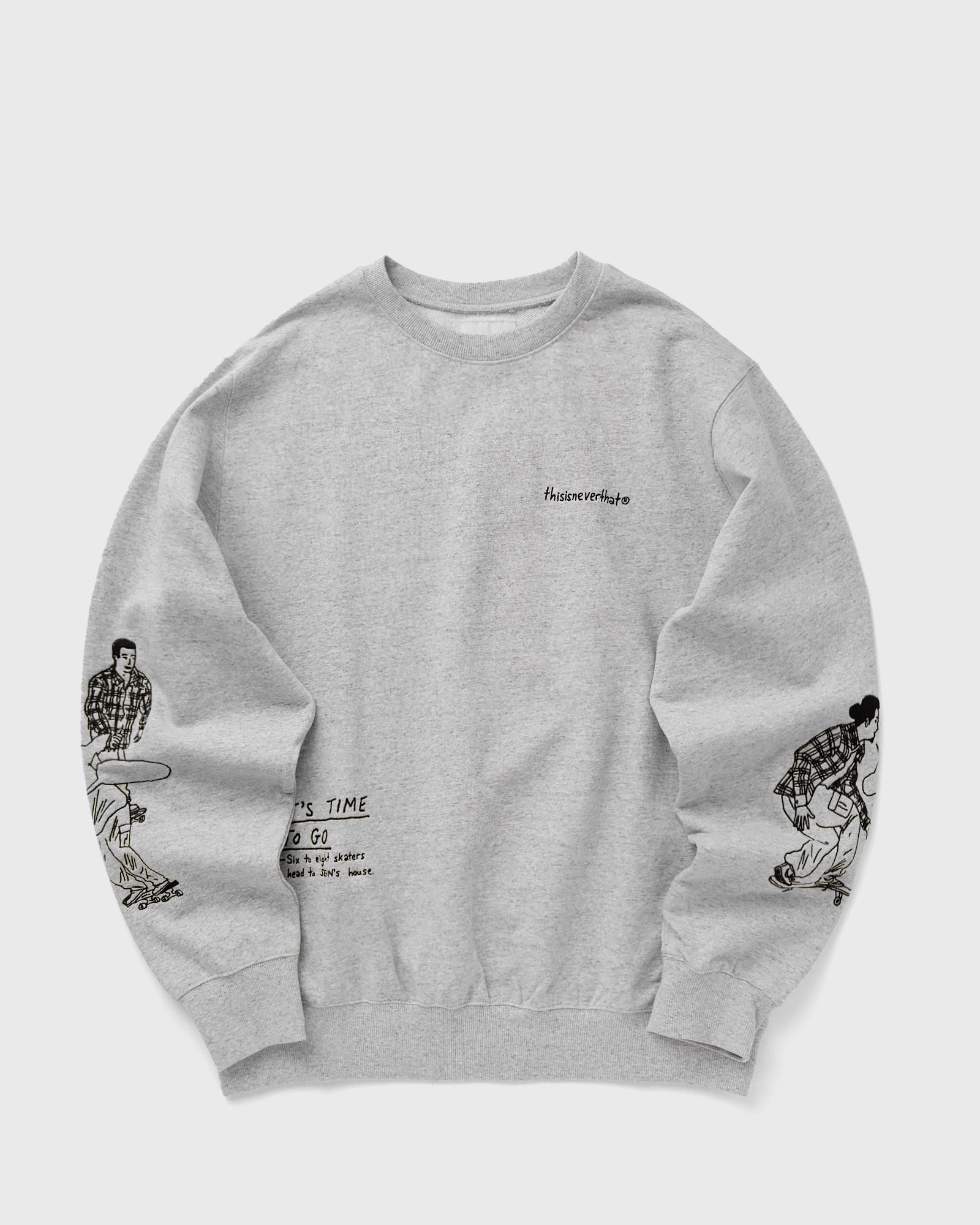 Thisisneverthat SKETCH EMBROIDERY CREWNECK men Sweatshirts grey in Größe:L von Thisisneverthat