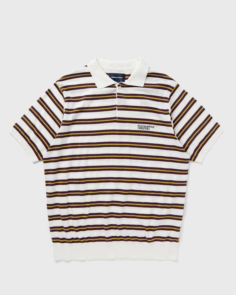 Thisisneverthat Striped Knit Polo men Polos beige in Größe:M von Thisisneverthat