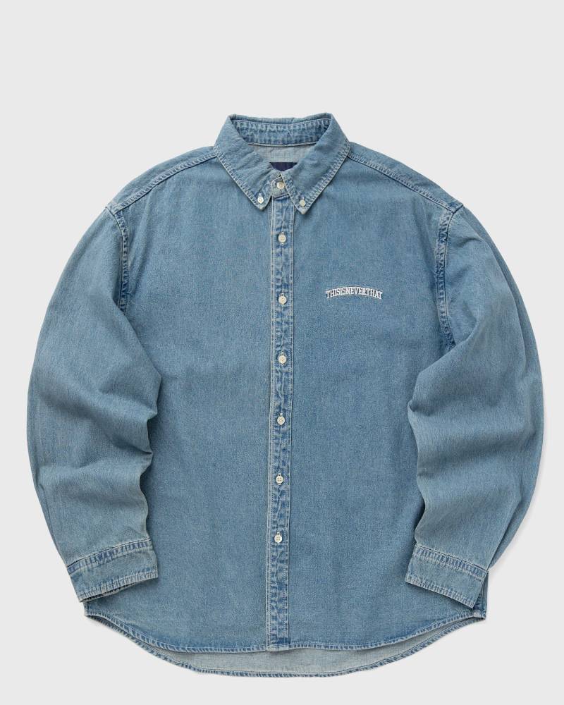 Thisisneverthat WASHED DENIM SHIRT men Longsleeves blue in Größe:L von Thisisneverthat