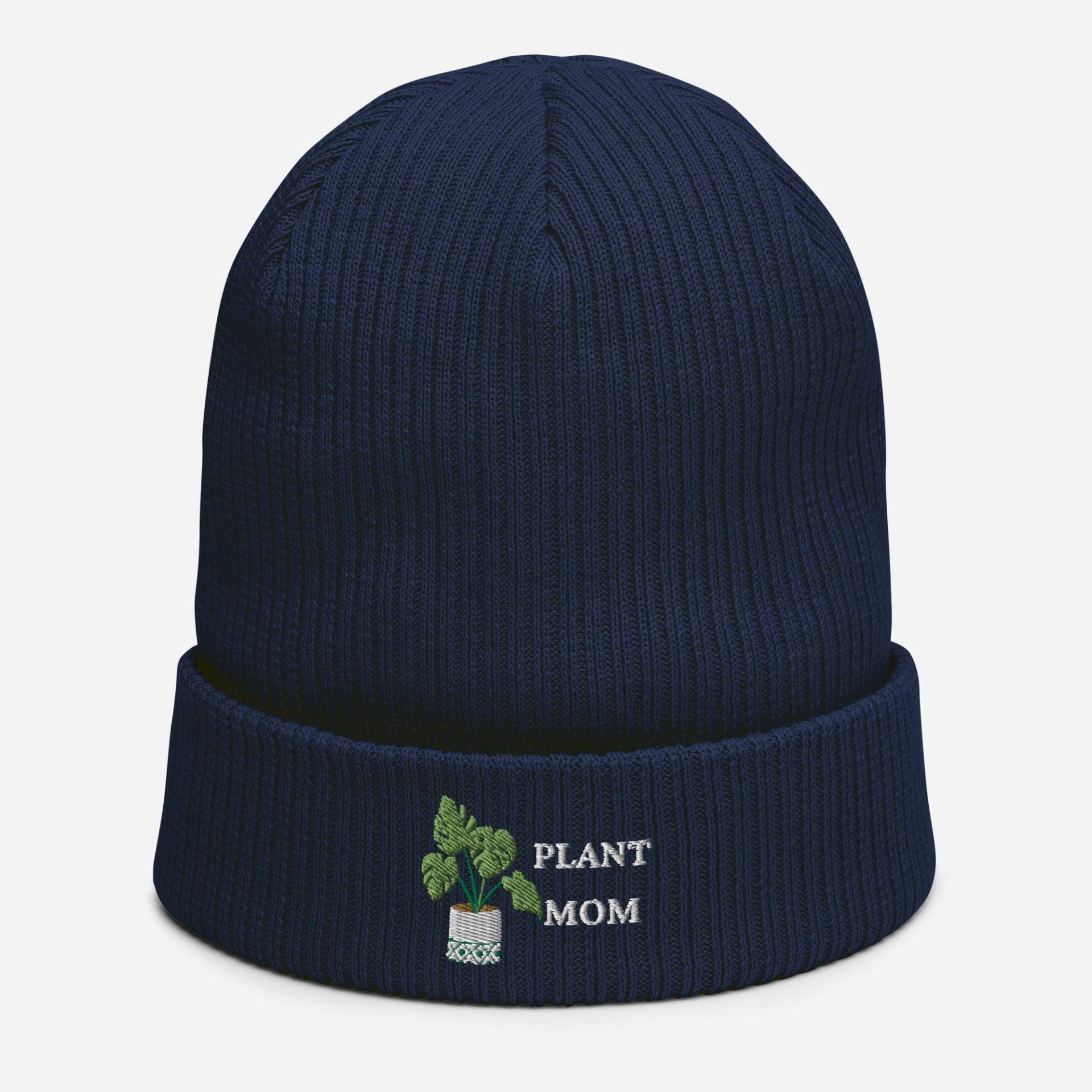 Pflanzenmama Bio Beanie Für Pflanzenliebhaber Monstera Mütze Bestickter Pflanzenvater von Thistlewilde