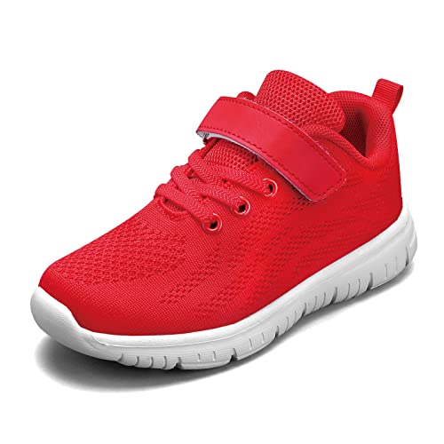 Thlppe Turnschuhe Jungen Sportschuhe Mädchen Hallenschuhe Kinder Running Shoes Atmungsaktiv Leicht Laufschuhe Kinderschuhe Unisex-Kinder Rot 30EU von Thlppe