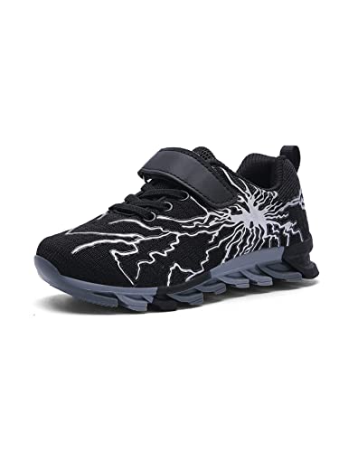 Thlppe Turnschuhe Jungen Sportschuhe Mädchen Running Shoes Hallenschuhe Kinder Atmungsaktiv Leicht Laufschuhe Kinderschuhe Outdoor Sport Sneaker Schwarz 30EU von Thlppe