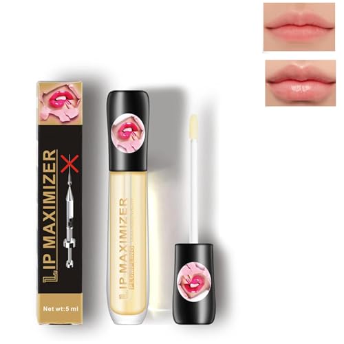 Natural Lip Plumper Lippen-Booster für vollere Lippen Lippenpflege für Volle Lippen, Lip Plumping Balm Klarer Lipgloss,Macht die Lippen praller und hydratisierter 5 ml (02) von Thnkstaps