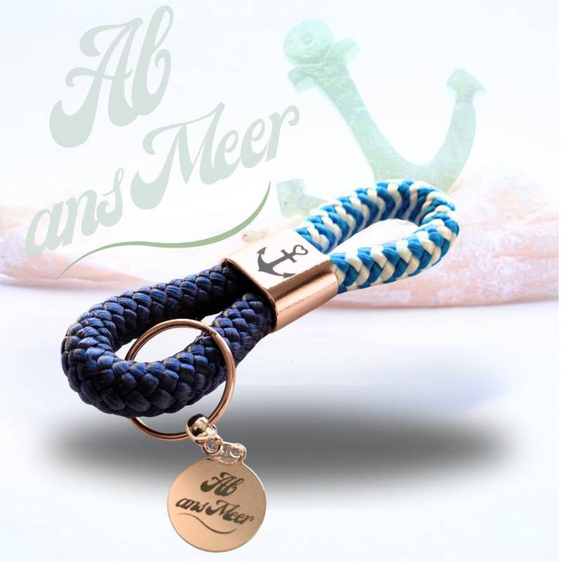 Schlüsselanhänger Aus Segeltau Roségoldfarben Mit Anker - Maritimes Accessoire & Geschenkidee Für Meerliebhaber Und Abenteurer von ThoddyArt