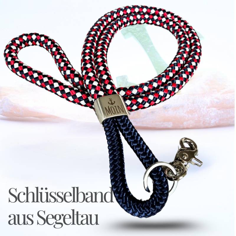 Schlüsselband Aus Segeltau Mit Anker | Lanyard Maritim 50 cm Handgemacht Mit/Ohne Karabiner Viele Farben Geschenkidee Geschenk von ThoddyArt