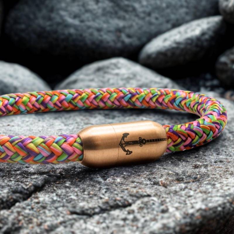 Segeltau Armband Mit Magnetverschluss in Roségold - Handgefertigtes Maritimes Vielen Farben Für Damen Und Herren von ThoddyArt