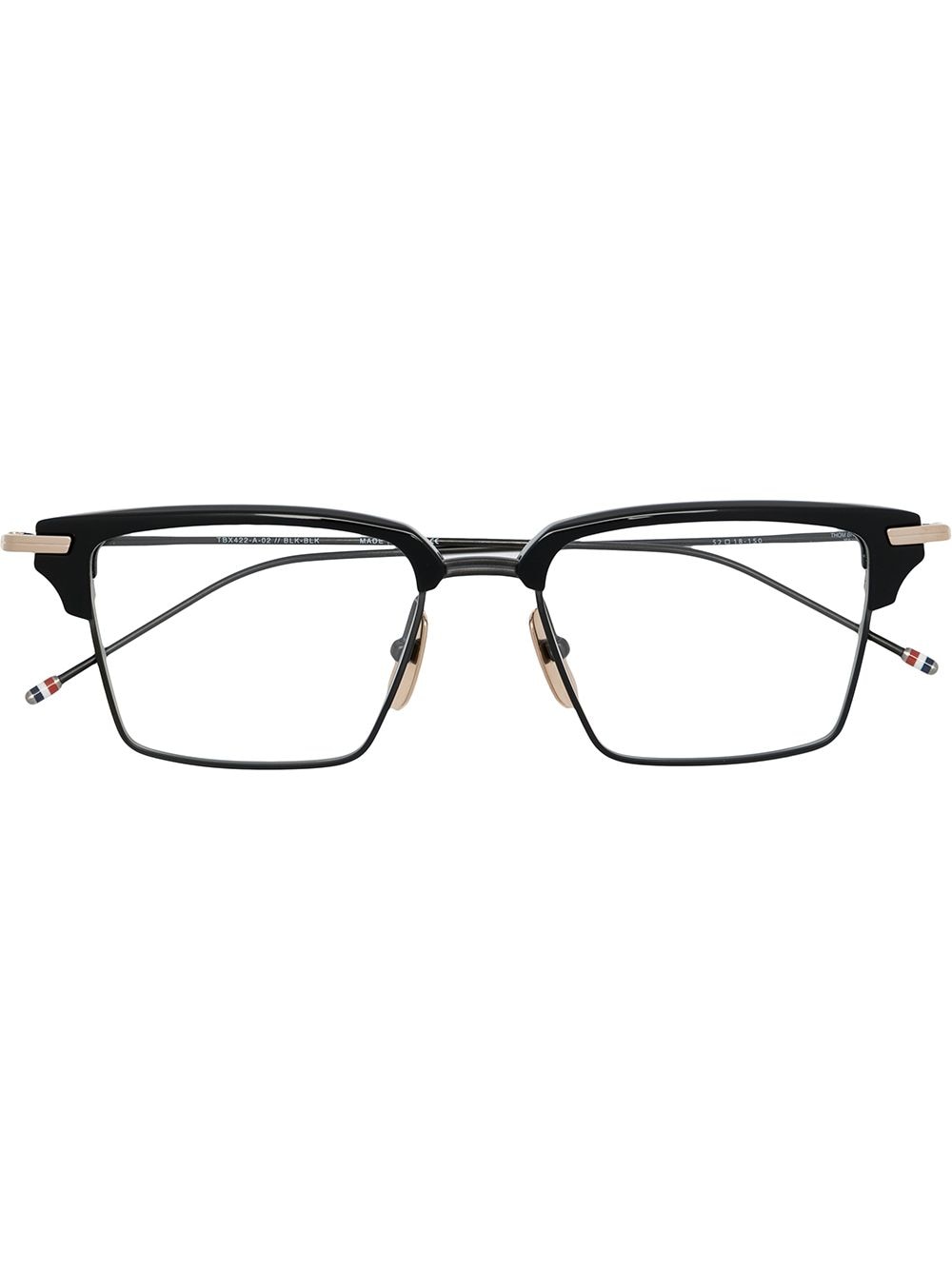 Thom Browne Eyewear TB422 Brille mit breitem Gestell - Schwarz von Thom Browne Eyewear