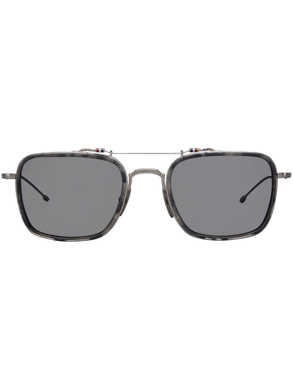 Thom Browne Eyewear Eckige Sonnenbrille in Schildpattoptik - Grau von Thom Browne Eyewear