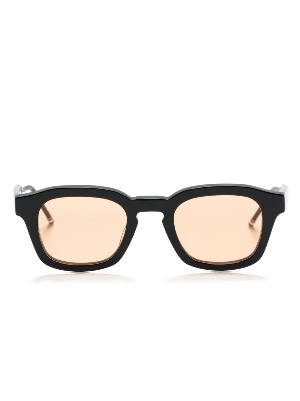 Thom Browne Eyewear Eckige Sonnenbrille mit RWB-Streifen - Schwarz von Thom Browne Eyewear