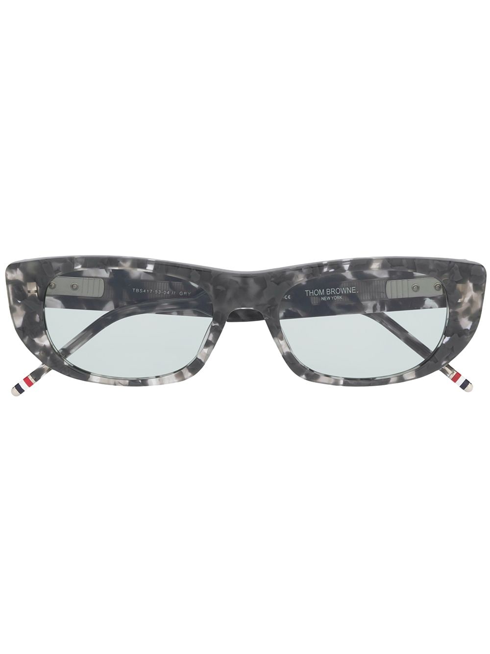 Thom Browne Eyewear Eckige Sonnenbrille in Schildpattoptik - Grau von Thom Browne Eyewear