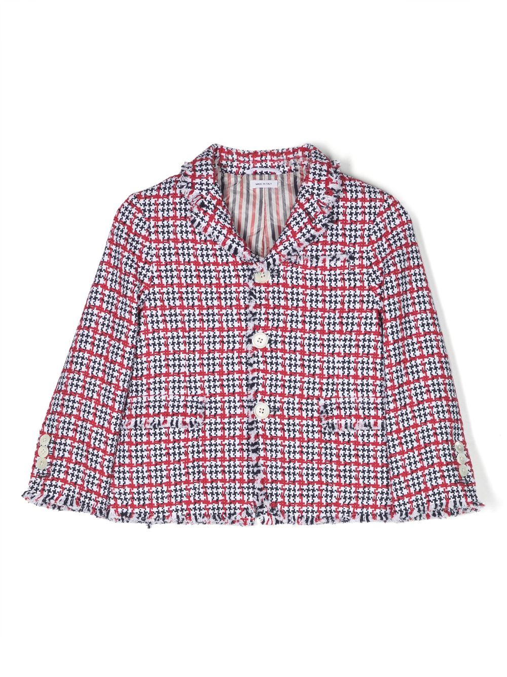 Thom Browne Kids Einreihiges Tweed-Sakko - Weiß von Thom Browne Kids