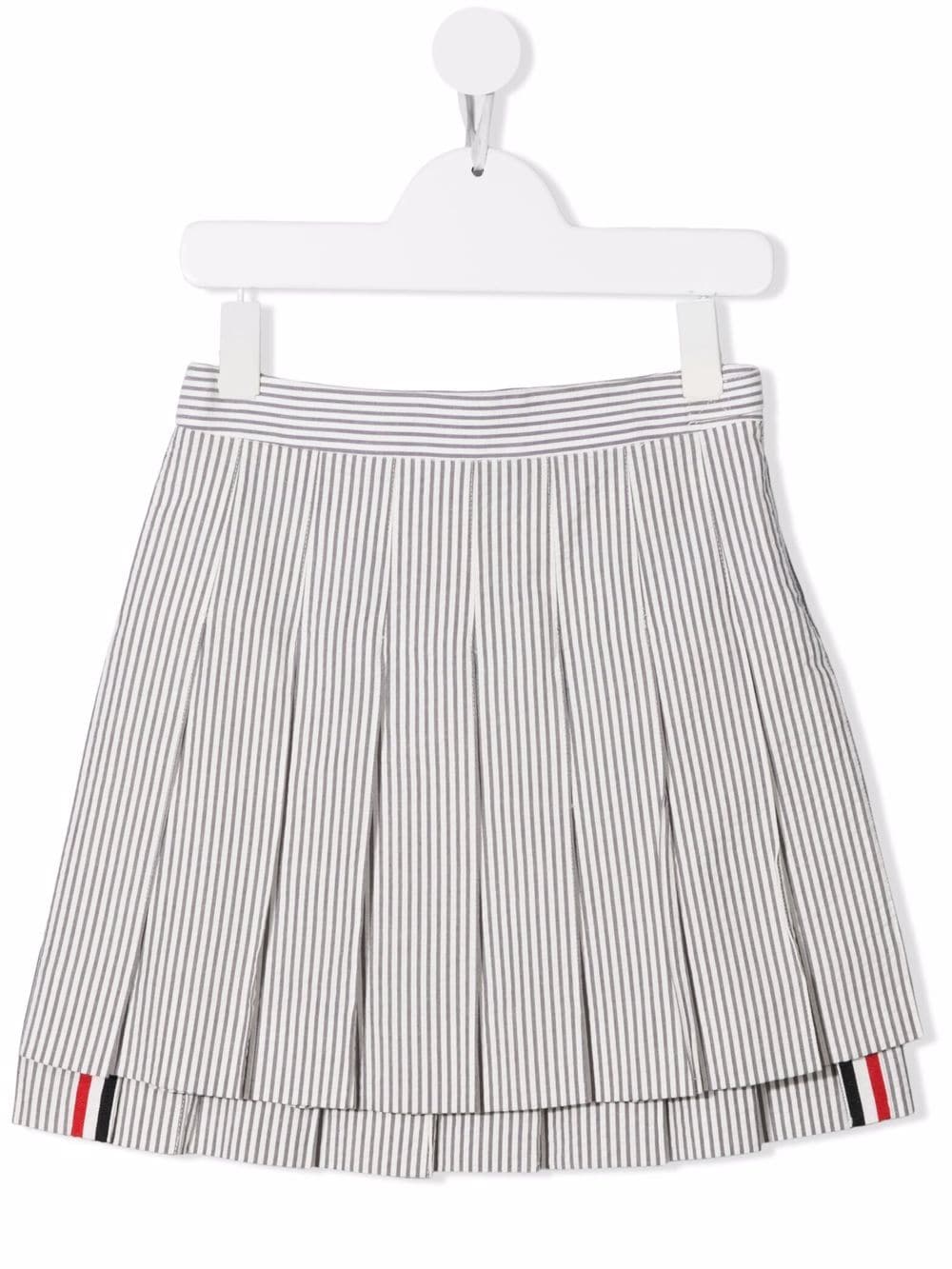 Thom Browne Kids Faltenrock mit RWB-Streifen - Grau von Thom Browne Kids