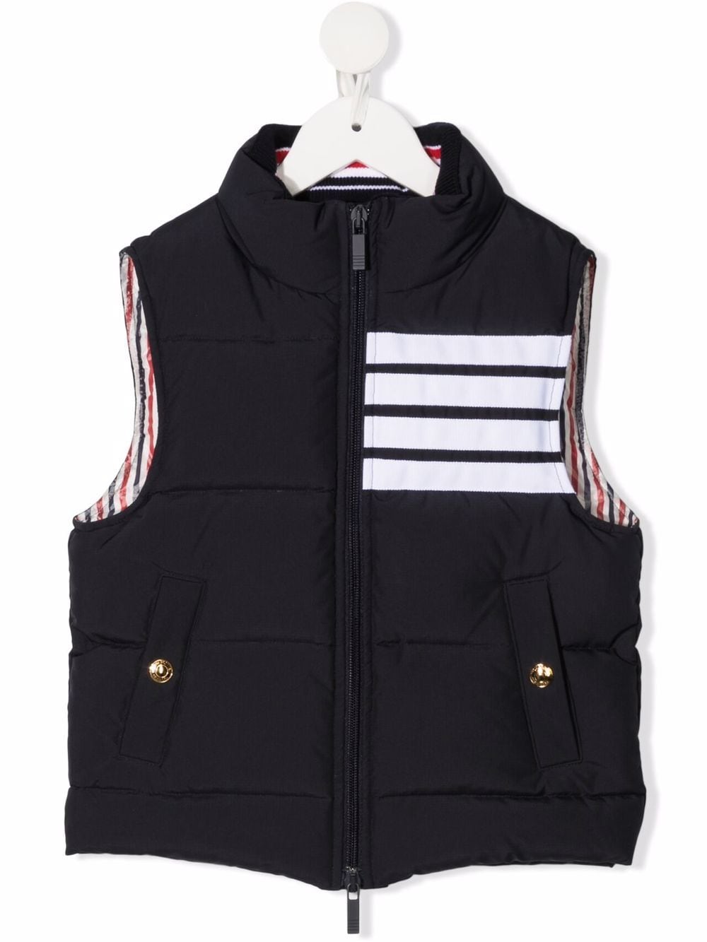 Thom Browne Kids Gestreifte Daunenweste - Blau von Thom Browne Kids