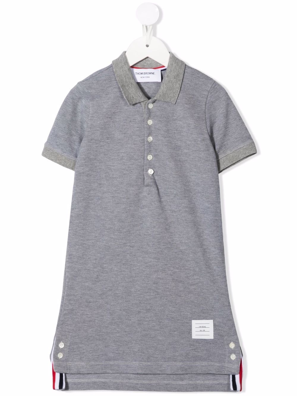 Thom Browne Kids Poloshirtkleid mit Streifen-Patch - Grau von Thom Browne Kids