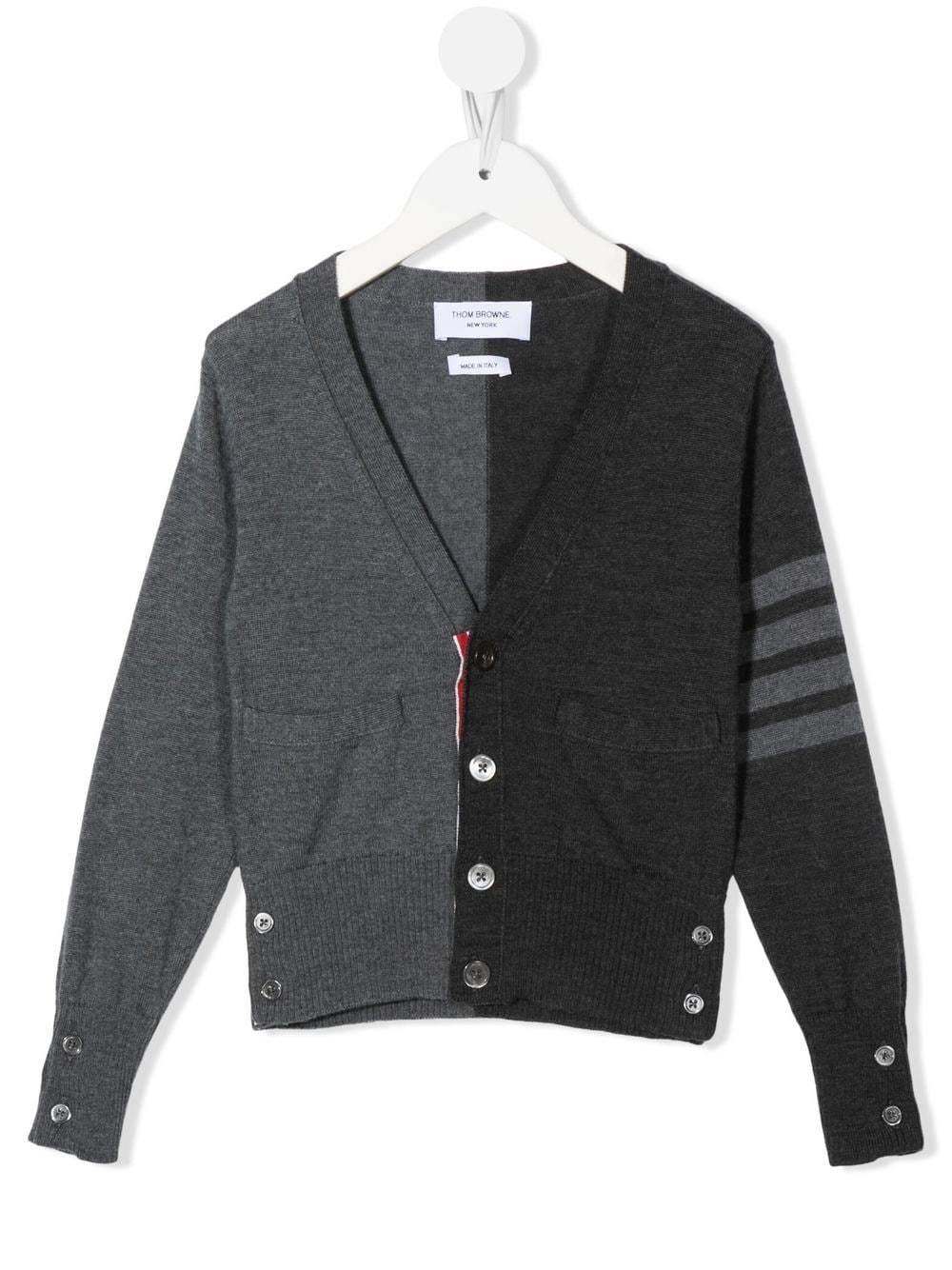 Thom Browne Kids Zweifarbiger Cardigan - Grau von Thom Browne Kids