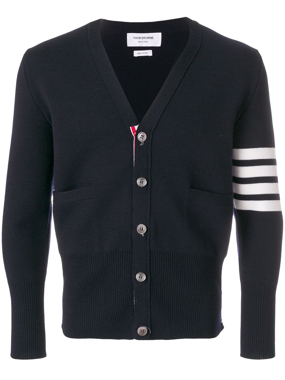 Thom Browne Merinocardigan mit Blockstreifen - Blau von Thom Browne