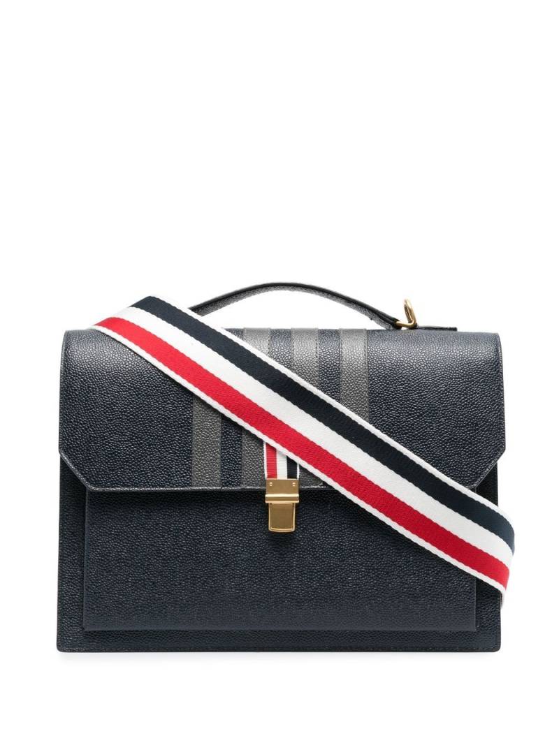 Thom Browne Rucksack aus Leder mit Streifen - Blau von Thom Browne