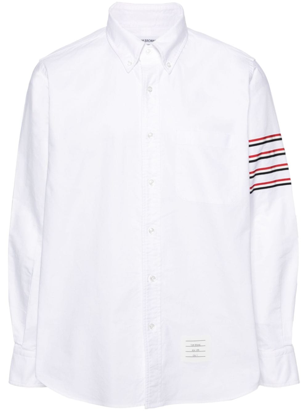 Thom Browne Langärmeliges Hemd mit 4-Streifen-Logo - Weiß von Thom Browne