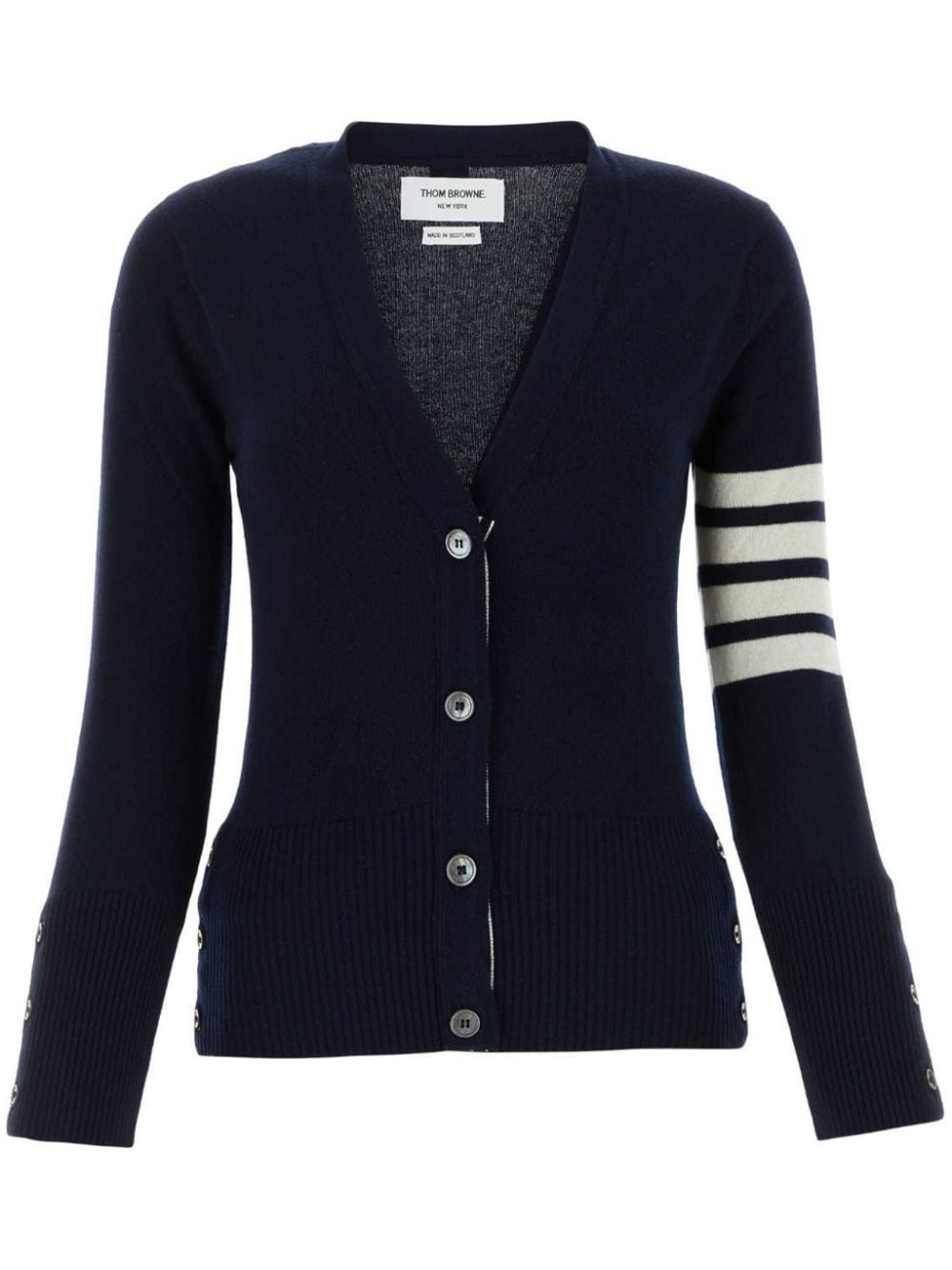 Thom Browne Kaschmircardigan mit Logo-Streifen - Blau von Thom Browne